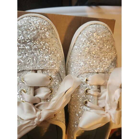 Kate Spade New York Keds glitter sneakers cream color size 5.5 - Picture 8 of 9